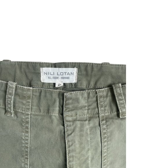 Nili Lotan Army Green with Tape Trim Detail Ankle Length Pant in Size 0 - Picture 5 of 9